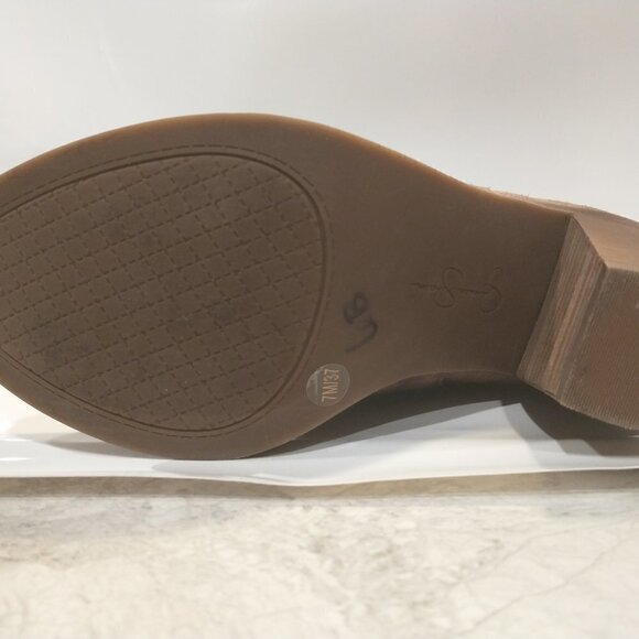 Jessica Simpson Chantie Booties Brown Leather Block Heel shoes Size 7M - Picture 8 of 14